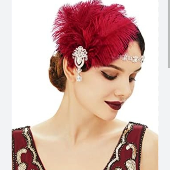 Feathered Flapper Headband 1920's Style - Picture 1 of 9